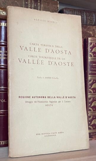 Carta turistica della Valle d'Aosta Bottega dell'Arte Alpina Courmayeur 1957