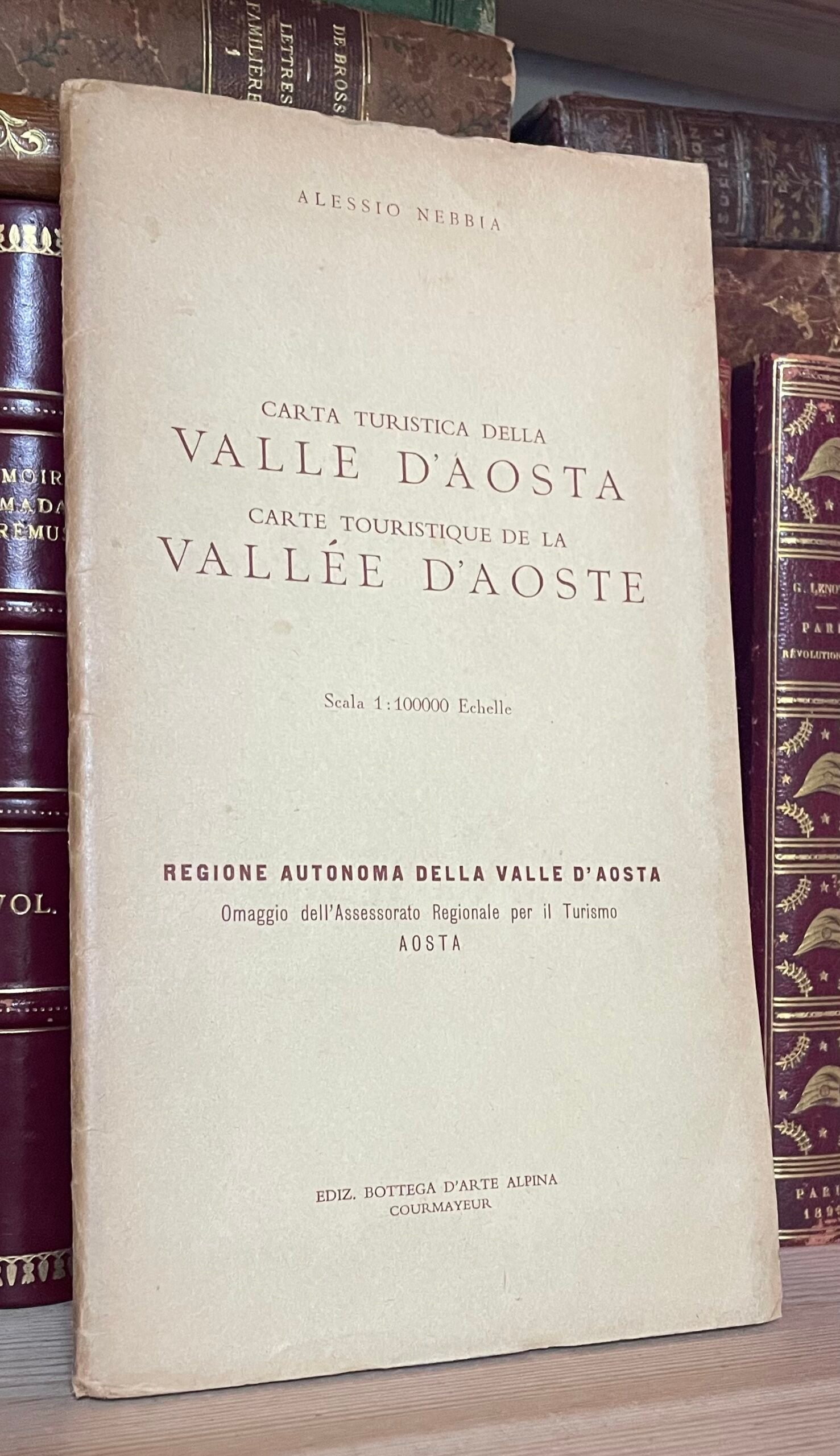 Carta turistica della Valle d'Aosta Bottega dell'Arte Alpina Courmayeur 1957 - immagine 3