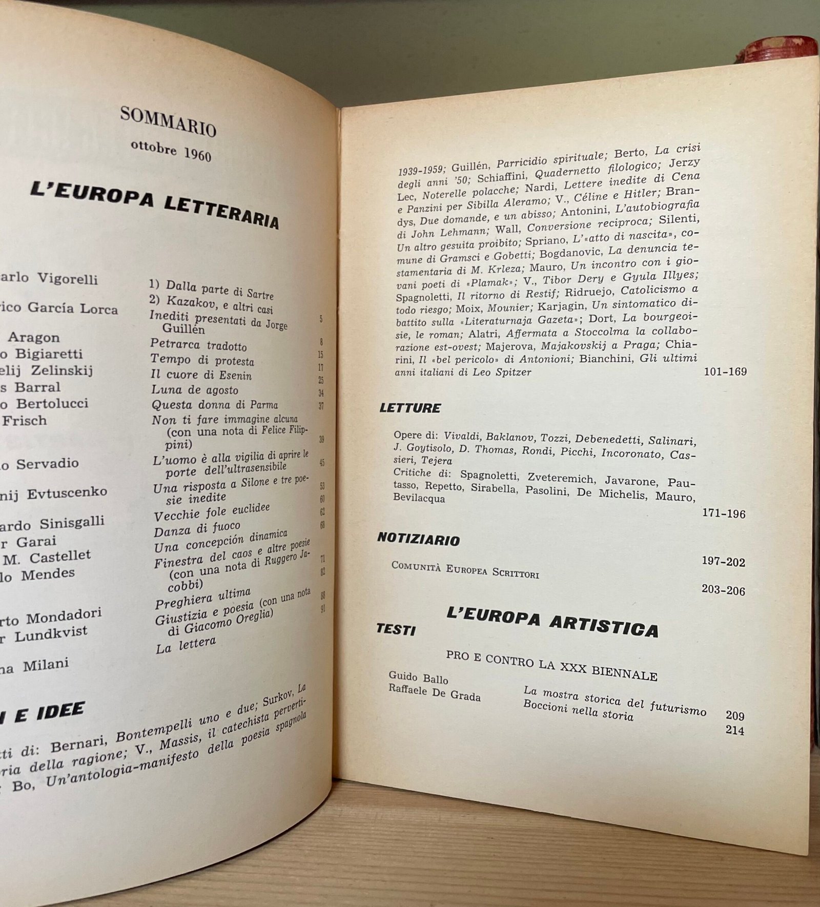 L'Europa letteraria - L'Europa artistica Anno I n.4 ottobre 1960 - immagine 3
