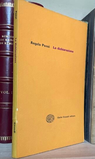 Angelo Ponsi La dichiarazione Einaudi gettoni prima edizione 17 marzo 1956