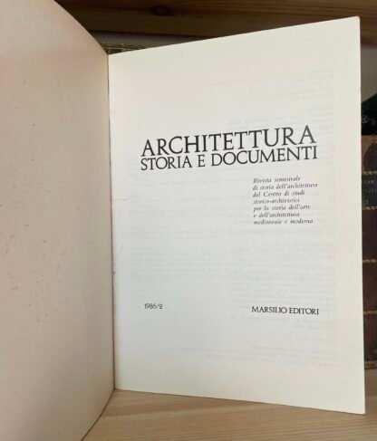 Architettura storia e documenti 1986/2 Marsilio Rivista semestrale - immagine 4