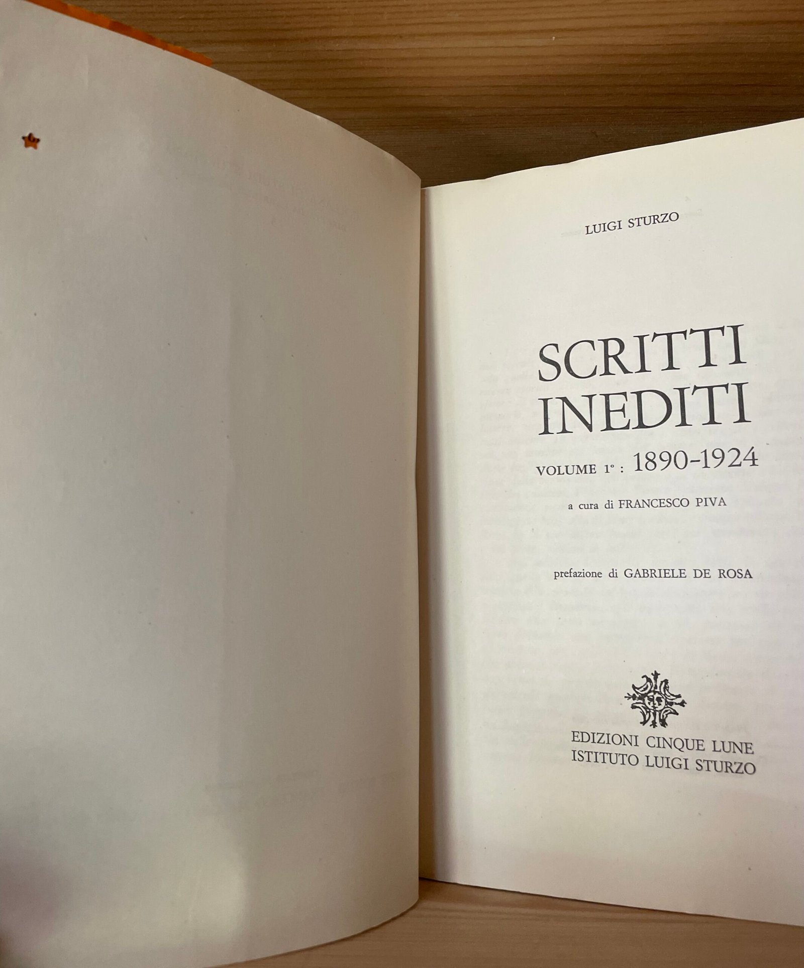 Luigi Sturzo Scritti Inediti volume 1 1890-1924 Edizioni Cinque lune 1974 - immagine 5