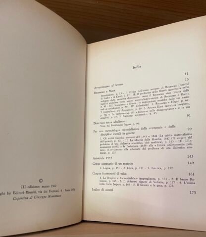 Della Volpe Rousseau e Marx Editori Riuniti 1962 - immagine 5