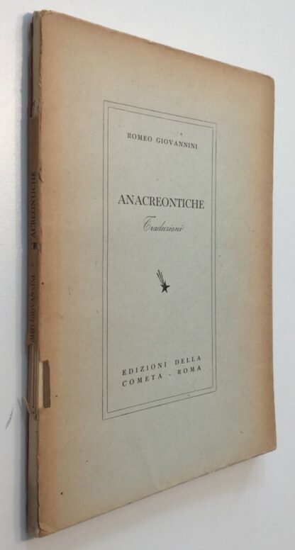Romeo Giovannini Anacreontiche traduzioni Edizioni della Cometa 1941
