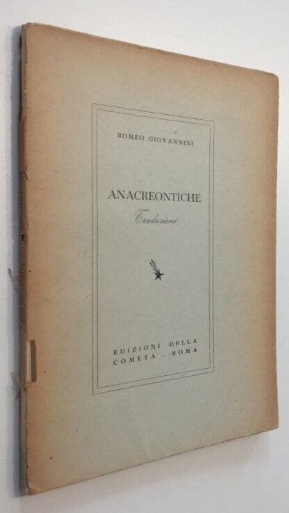 Romeo Giovannini Anacreontiche traduzioni Edizioni della Cometa 1941 - immagine 2