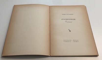 Romeo Giovannini Anacreontiche traduzioni Edizioni della Cometa 1941 - immagine 5