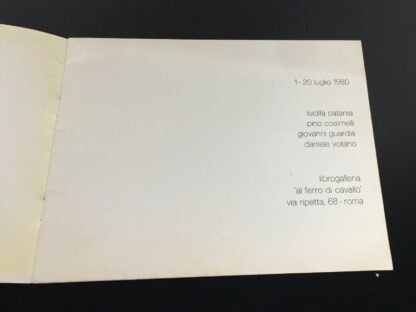 Catania Cosimelli Guardia Votano Librogalleria Ferro di Cavallo 1980 - immagine 3