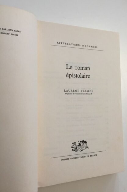 Laurent Versini Le roman épistolaire Puf 1979 - immagine 3