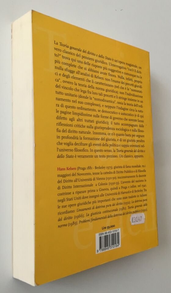 H. Kelsen Teoria generale del diritto e dello Stato Gallo Pecora Etas 2000 - immagine 2