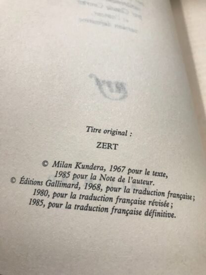 Milan Kundera La plaisanterie Gallimard Du monde entier 1985 - immagine 4