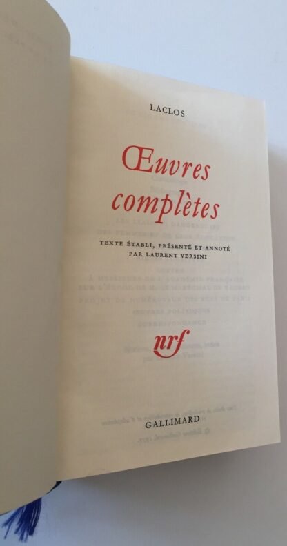 Laclos Œuvres complètes Gallimard Bibliothèque de la Pléiade, 2007 - immagine 7
