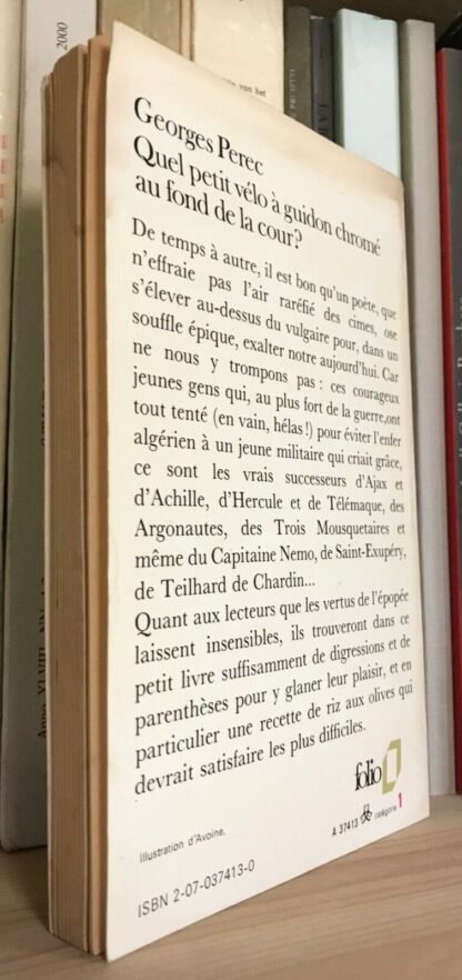 Georges Perec Quel petit vélo à guidon chromé au fond de la cour ? Folio 1983 - immagine 2