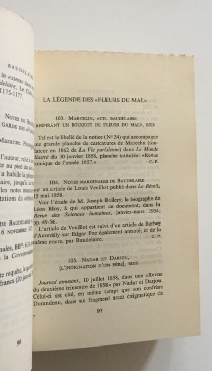 Pichois et Ruchon Baudelaire Documents iconographiques Pierre Cailler 1960 - immagine 8