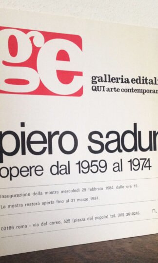 Galleria editalia Qui arte contemporanea Sadun inaugurazione 1984