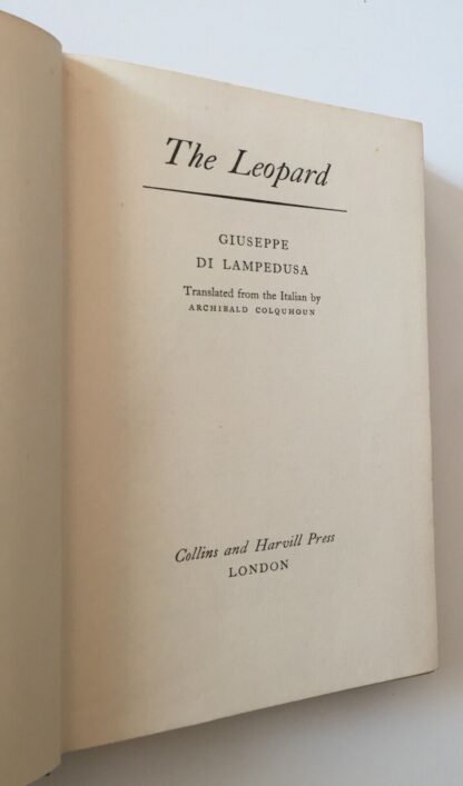 Giuseppe Di Lampedusa The Leopard (il gattopardo) Collins & Harvill Press 1960 DJ by Hans Tisdall - immagine 4
