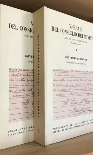 Verbali del Consiglio dei Ministri lug 1943 mag 1948 Governo Badoglio 2 volumi