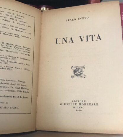 Italo Svevo Una vita seconda edizione Morreale 1930 - immagine 3