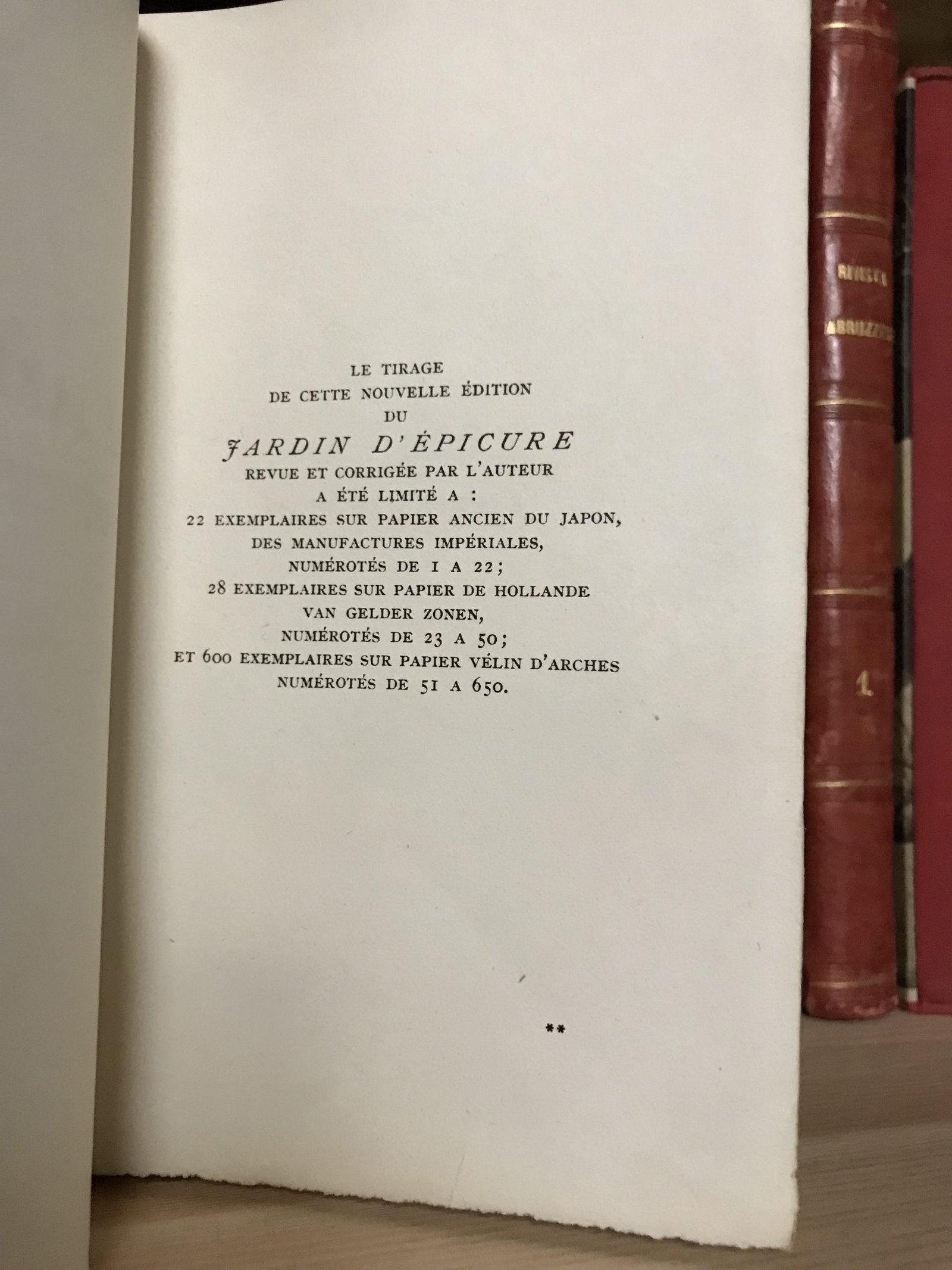 Anatole France Le Jardin d'Épicure revue et corrigée par L'Auteur Aveline 1924 - immagine 5
