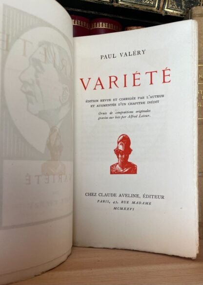 Paul Valéry Variété édition revue et corrigée par L'Auteur Aveline 1926 - immagine 6