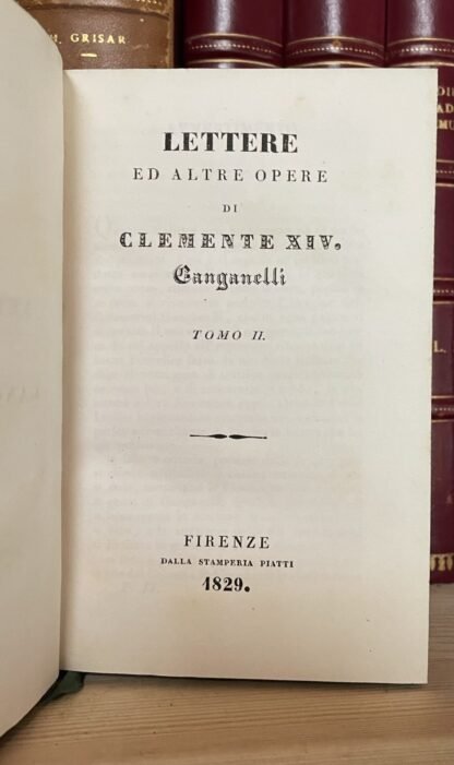Lettere ed Altre Opere di Clemente XIV Ganganelli due Volumi Stamperia Piatti 1829 - immagine 9