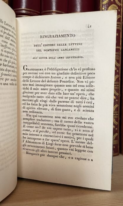 Lettere ed Altre Opere di Clemente XIV Ganganelli due Volumi Stamperia Piatti 1829 - immagine 16