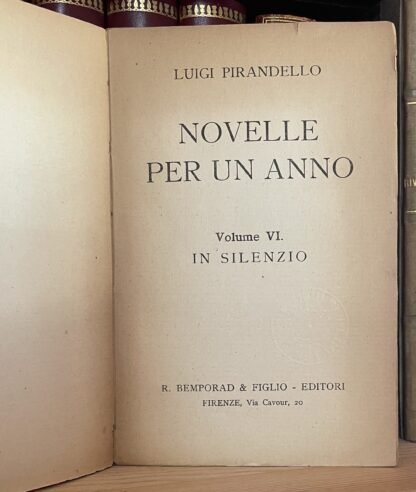 Luigi Pirandello Novelle per un anno In silenzio Bemporad 1923 - immagine 4