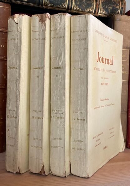 Edmond & Jules de Goncourt Journal Mémoires de la vie littéraire 1851-1865 quattro tomi