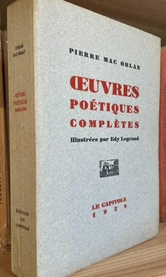 Pierre Mac Orlan Oeuvres poétiques complètes Edy Legrand Le Capitole 1929