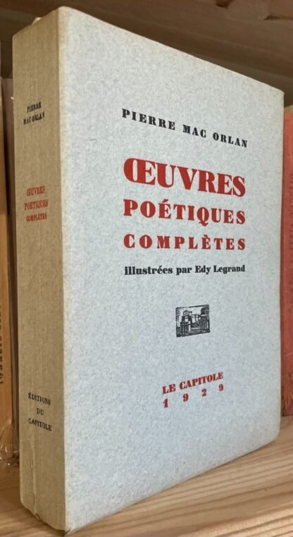 Pierre Mac Orlan Oeuvres poétiques complètes Edy Legrand Le Capitole 1929