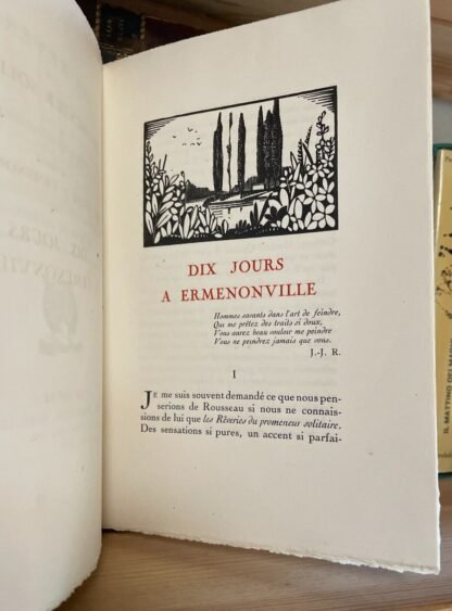 Jean-Jacques Rousseau Les rêveries du promeneur solitaire Le Livre 1926 - immagine 5