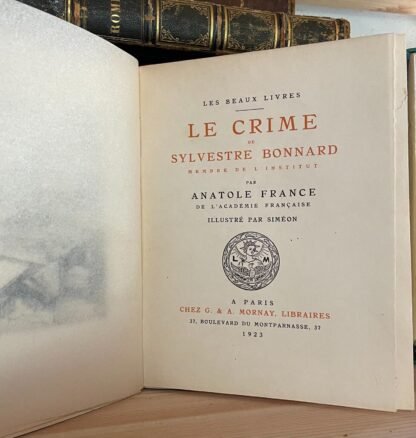 Anatole France Le crime de Sylvestre Bonnard ed. Mornay Les Beaux Livres 1923 - immagine 6