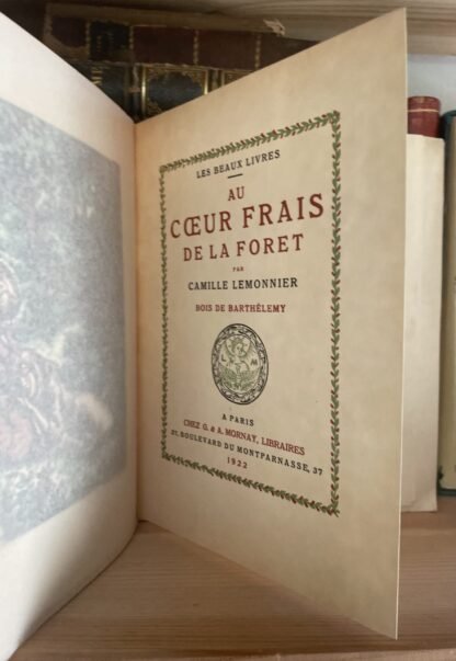 Camille Lemonnier Au coeur frais de la forêt chez Mornay Les Beaux Livres 1922 - immagine 3