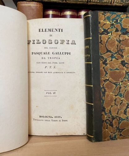Pasquale Galluppi Elementi di filosofia 3 Voll. Tipografia della volpe al Sassi 1837 - immagine 4