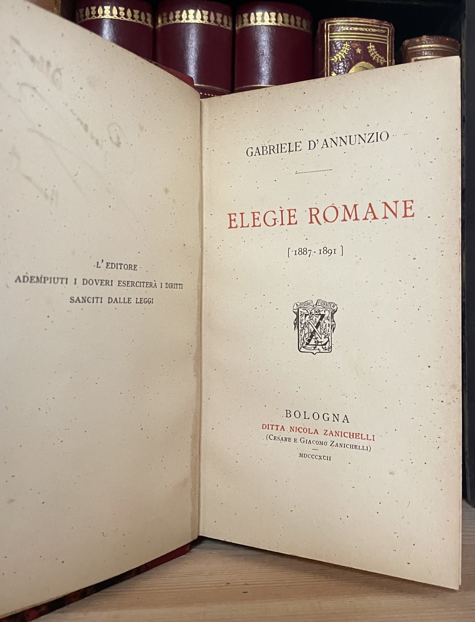 Gabriele D'Annunzio Elegie romane 1887-1891 Zanichelli 1892 - immagine 3