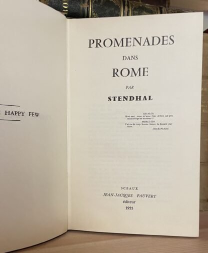 Stendhal Promenades dans Rome Libraire JJ Pauvert 1955 - immagine 5