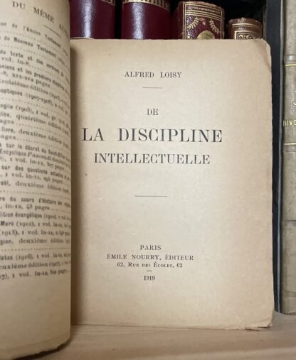 Alfred Loisy La discipline intellectuelle Nourry 1919 - immagine 8