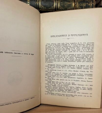 Gabriele D'Annunzio Parabole e Novelle seconda serie Editrice Ferd. Bideri 1916 - immagine 8