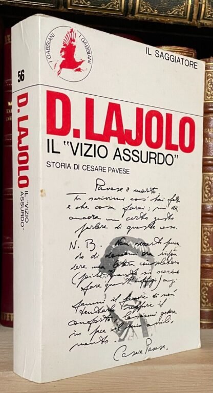 Davide Lajolo Il Vizio assurdo storia di Cesare Pavese il Saggiatore 1977