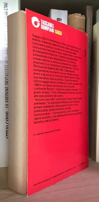 Alessandro Manzoni Storia incompiuta della Rivoluzione francese Bompiani 1985 - immagine 2