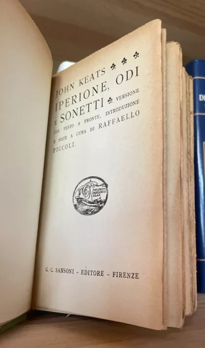 John Keats Iperione odi e sonetti testo a fronte Sansoni 1953 - immagine 4