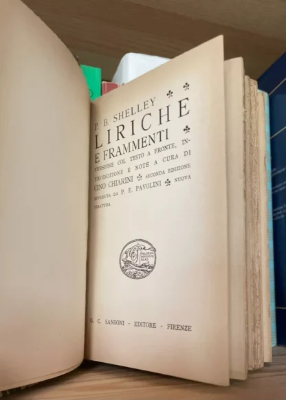 P. B. Shelley Liriche e frammenti Sansoni 1953 testo a fronte - immagine 6