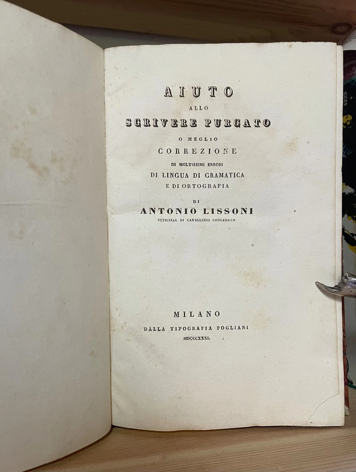 Lissoni Aiuto allo scrivere purgato Tipografia Pogliani 1831 - immagine 4