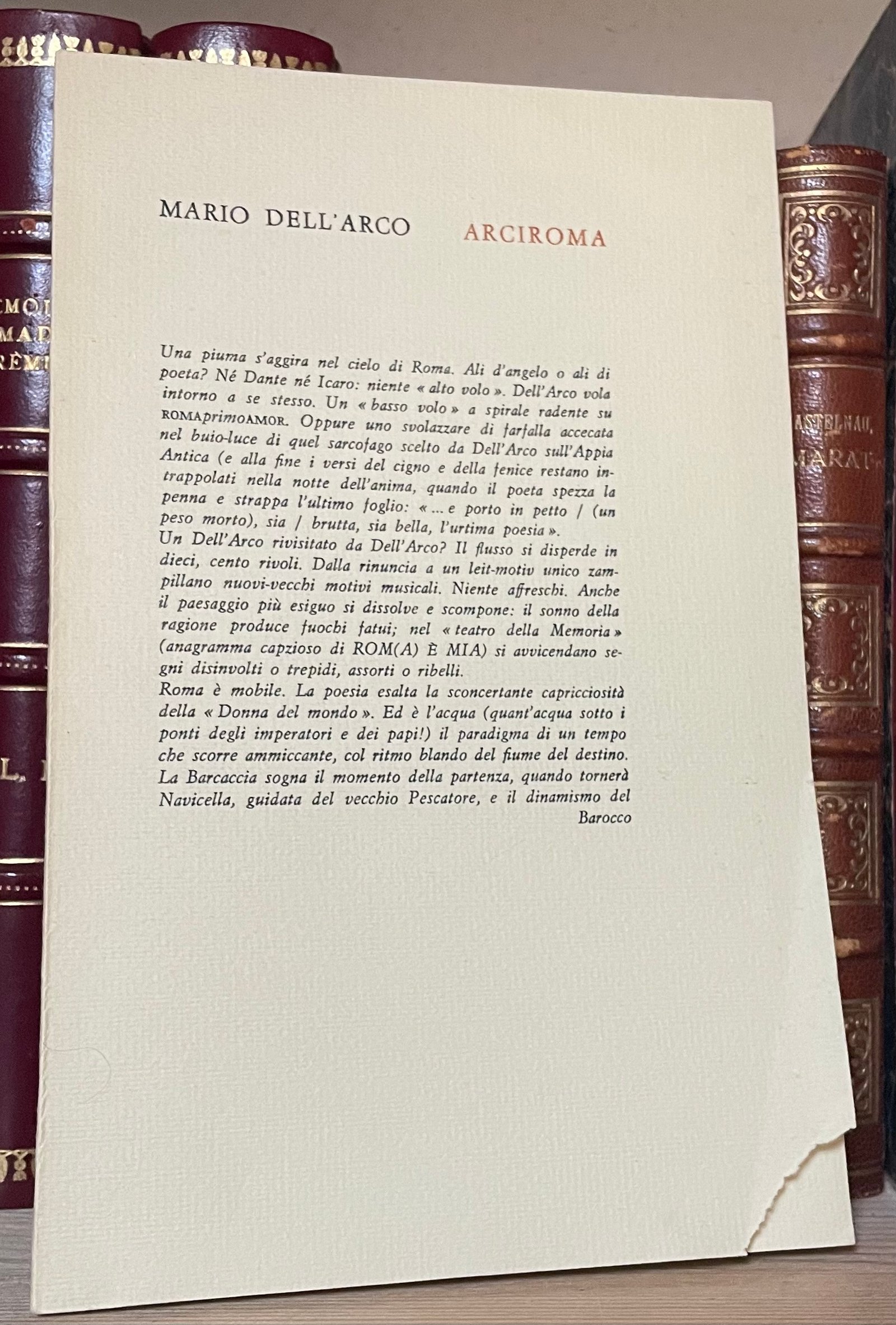 Mario Dell'Arco Arciroma 1978 edizione 111 copie numerate es. ad personam