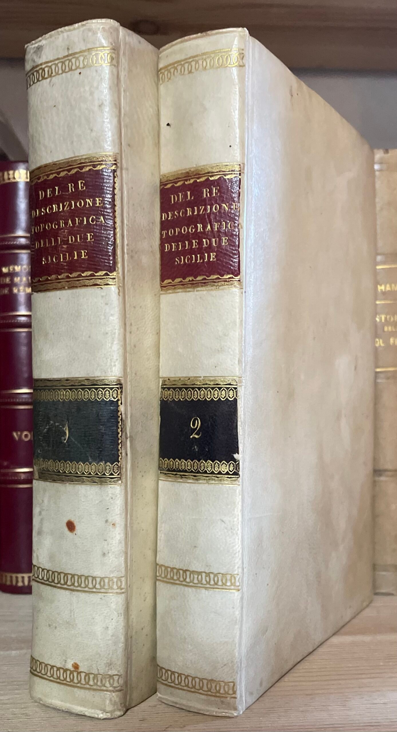 Giuseppe Del Re Descrizione topografica d'reali dominj al di qua del faro nel Regno delle due Sicilie 2 Tomi Tipografia dentro la Pietà de' Turchini 1830-1835