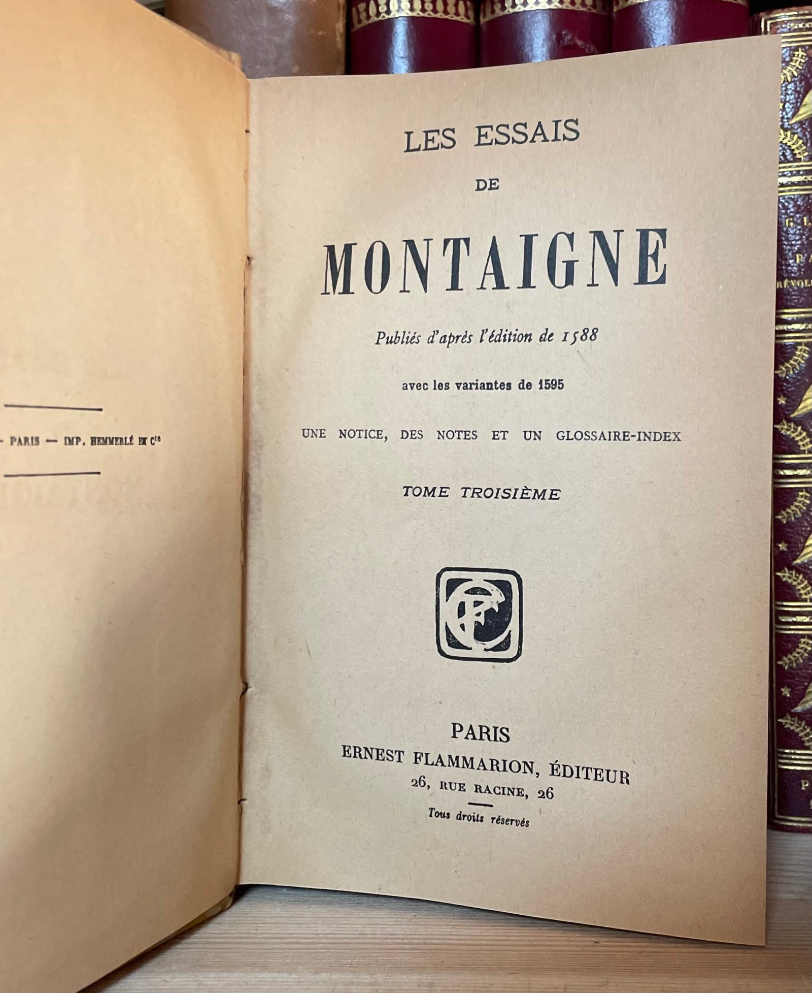 Les essais de Montaigne 4 volumes Flammarion éditeur sans date - immagine 14