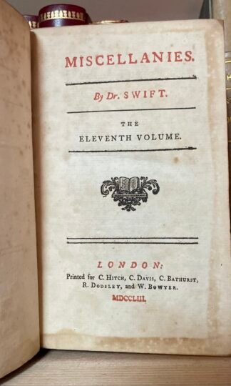 Swift Miscellanies The eleventh volume (directions to servants) 1753