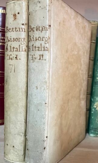 Saverio Bettinelli Risorgimento d'Italia + Elogio del Petrarca Bassano 1786 2 voll.