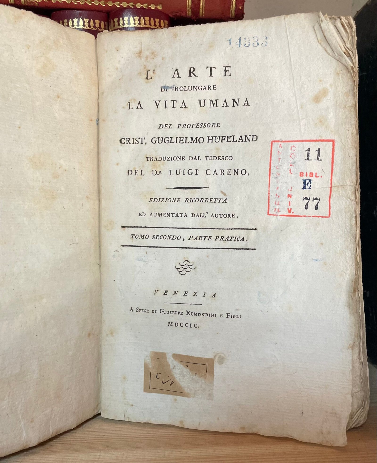 l'Arte di prolungare la vita umana del professore Crist. Guglielmo Hufeland 1799 - immagine 12
