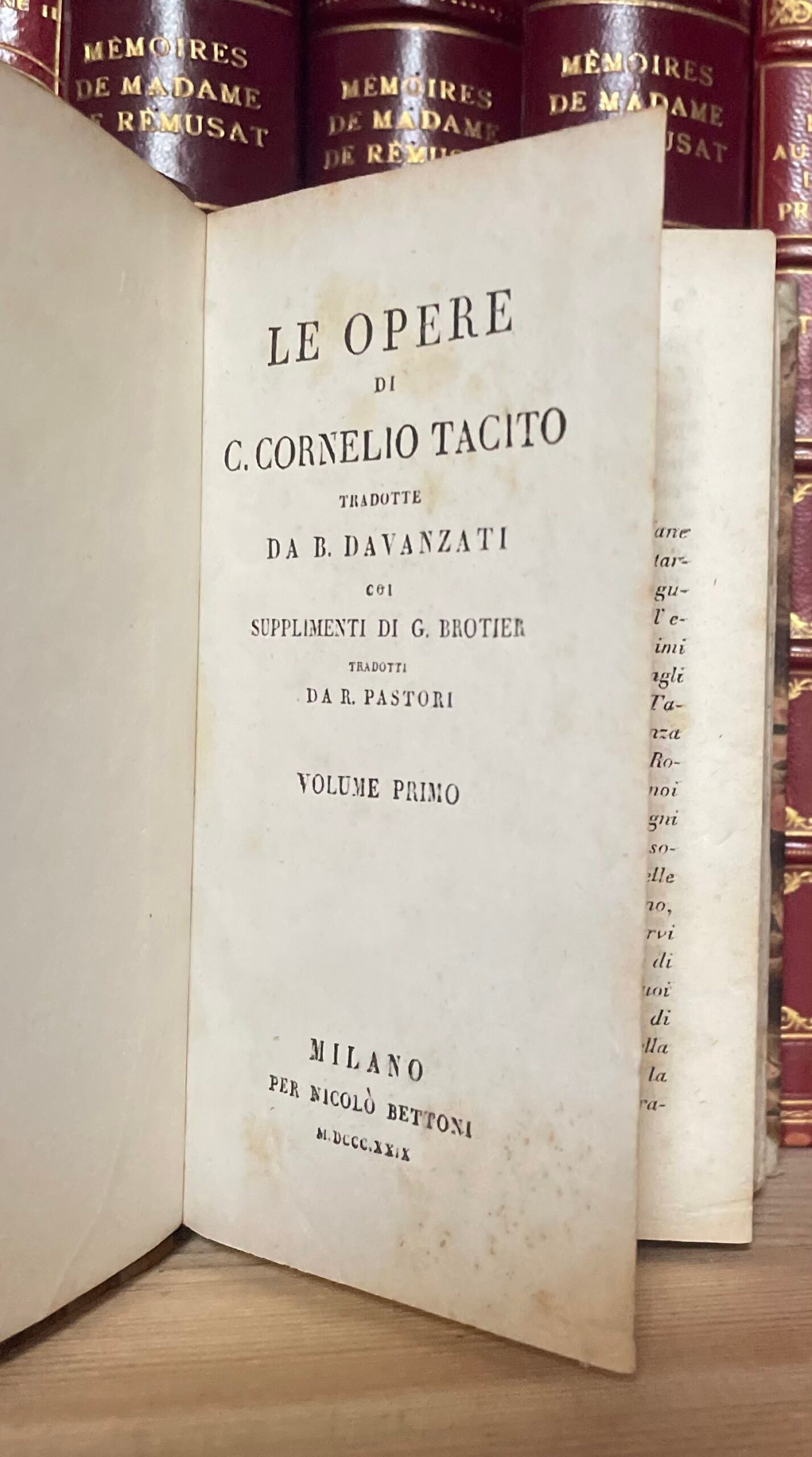 Opere di Cornelio Tacito tradotte da Davanzati coi supplementi di Brotier 1829 - immagine 4