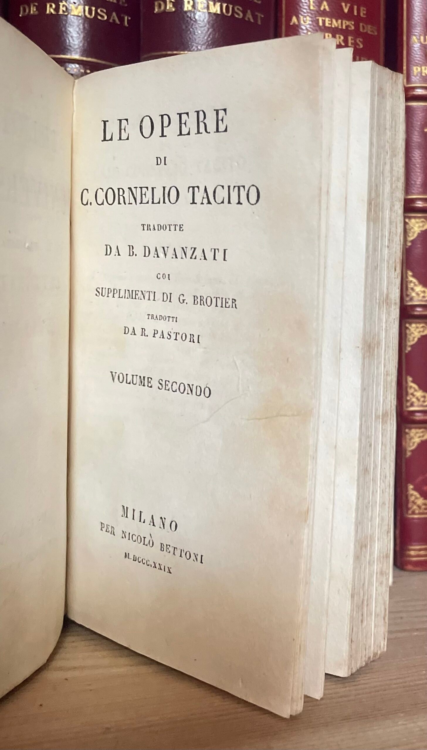 Opere di Cornelio Tacito tradotte da Davanzati coi supplementi di Brotier 1829 - immagine 9